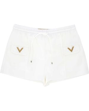 Valentino Pocket-Detail Drawstring Shorts - White