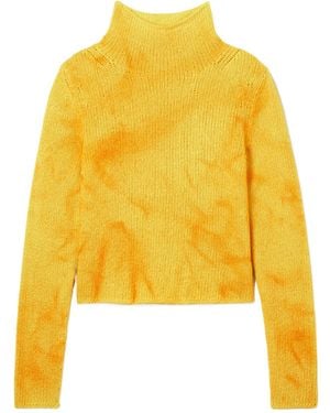 Gabriela Hearst Daina Tie-Dyed Cashmere Turtleneck Jumper - Yellow