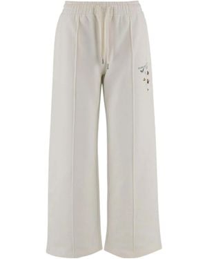 CASABLANCA Logo Printed Wide-Leg Trousers - Grey