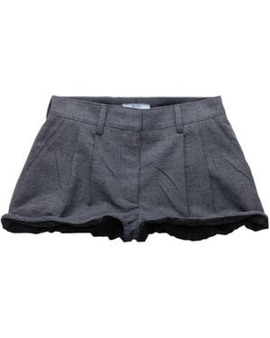 Prada Logo-Patch Shorts - Blue
