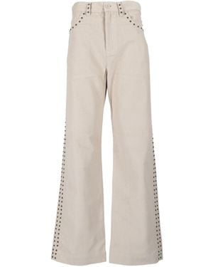 P.A.R.O.S.H. P.A.R.O..H. Connor Studded Corduroy Trousers - Natural