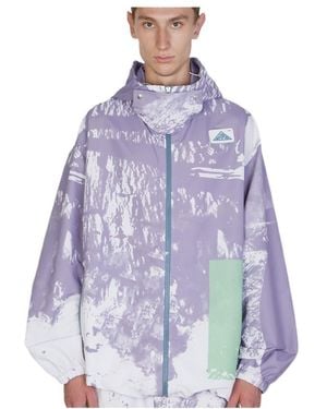 OAMC Tie Dyed Logo Patch Zipped Hooded Jacket - Purple