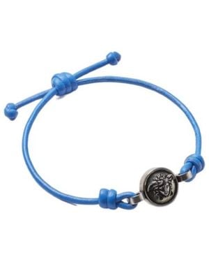 Versace Medusa Leather Bracelet - Blue
