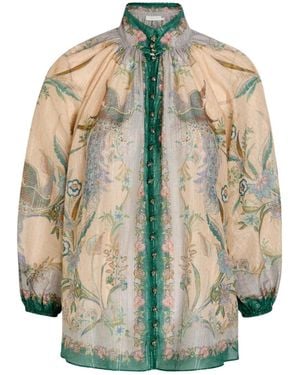 Zimmermann Printed Metallic Cotton And Silk-Blend Blouse - Multicolor