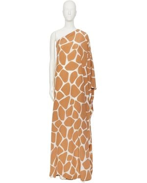 Valentino All-Over Printed One-Shoulder Dress - Metallic