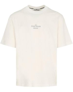 Stone Island Archivio Graphic-Print T-Shirt - White