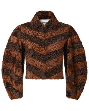 Fendi Chevron Swakara Jacket - Brown