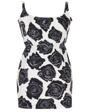 【関税＆送料込み】Marni Bonded Poplin Mini Dress White bonded poplin mini dress with Luna print | Marni
