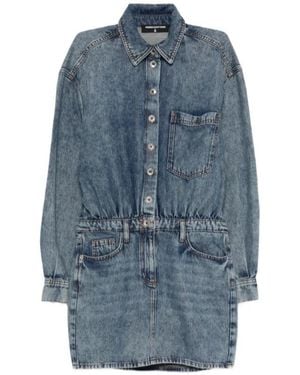 Patrizia Pepe Belted Denim Shirt Dress - Blue