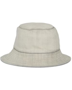 Rick Owens Wide Brim Denim Hat - White