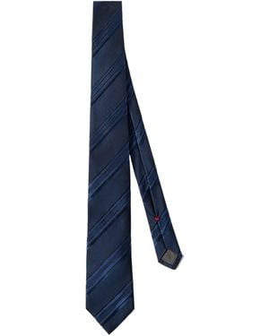 Brunello Cucinelli Textured Striped Tie - Blue