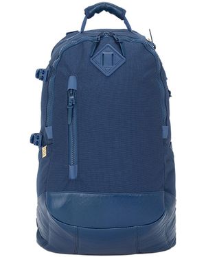 Visvim Leather-Trimmed Panelled Backpack - Blue