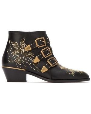 Chloé Chloé Susanna Embellished Buckled Boots - Black