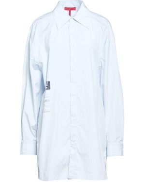 MAX&Co. Long-Sleeved Solid-Colored Printed Shirt - Blue