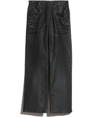 Gucci Flared Coated Cotton Twill Denim Trousers - Black