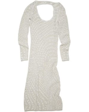 Acne Studios Pointelle Knit Cotton-Blend Dress - White