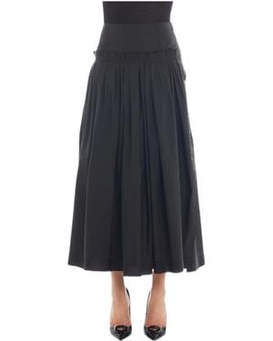 Lanvin Pleated A-Line Midi Skirt - Blue