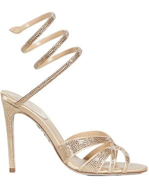 Rene Caovilla Dania Embellished Heeled Sandals - Metallic