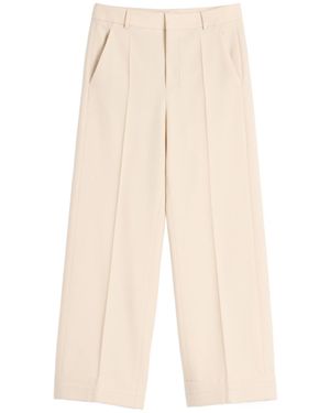 Valentino Turn-Up Hem Wide Leg Trousers - Natural