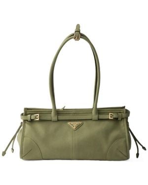 Prada Bonnie Buckled Shoulder Bag - Green