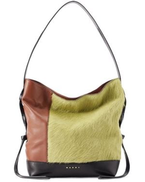 Marni Logo Shoulder Bag - Green