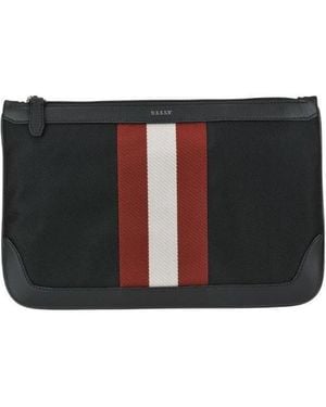 Bally Embossed Logo Clutch Bag - Black