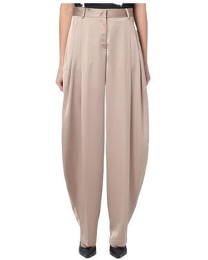 ANDAMANE Pleated Wide-Leg Trousers - Natural