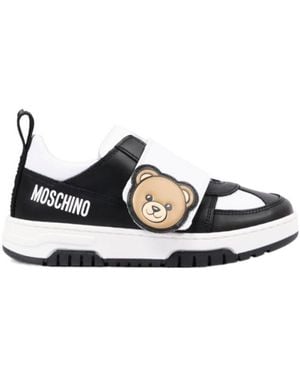 Moschino Teddy Bear-Patterned Sneakers - Black