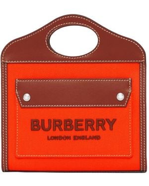 Burberry Two-Tone Logo-Embroidered Bag - Orange