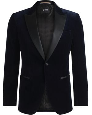 BOSS Hutson Velvet Tuxedo Jacket - Blue
