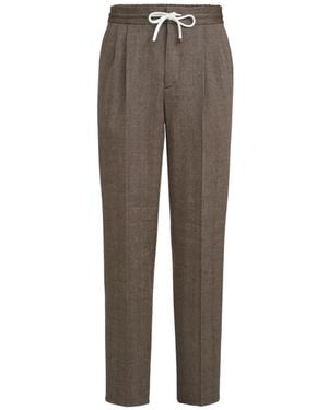 Brunello Cucinelli Drawstring Trousers - Brown