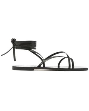 Aeyde Norah Strappy Leather Sandals - Black