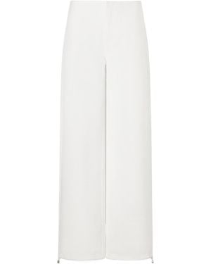 Still Here Sport Low-Rise Wide-Leg Jeans - White