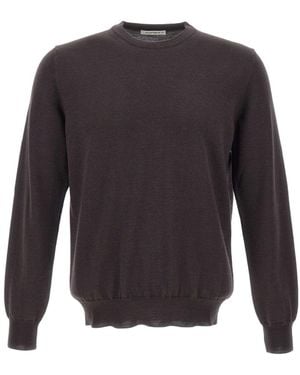 Kangra Cashmere Kangra Crew-Neck Ribbed-Trim Jumper - Grey