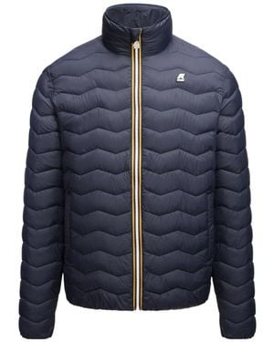 K-Way Valentine Quilted Warm Zipped Jacket - Blue