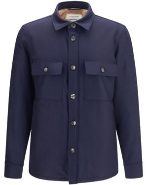 Jacob Cohen Faux Fur Lined Shirt Jacket - Blue