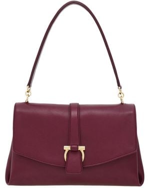 Ferragamo Front Flap Shoulder Bag - Purple