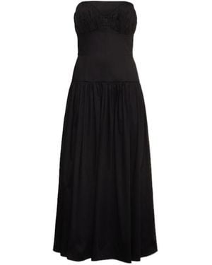 TOVE Pleated Tube Top Dress - Black