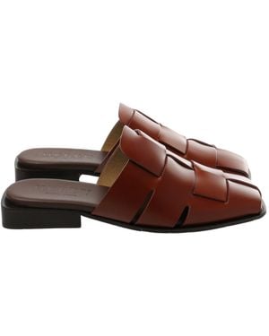 Hereu Woven Mules - Brown