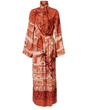 Johanna Ortiz Ollantay Jacquard Midi Dress - Red