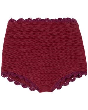 Magda Butrym Scalloped Crocheted Cotton Shorts - Red