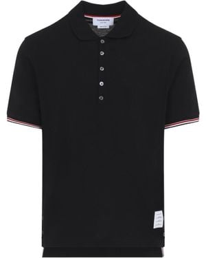 Thom Browne Etro Rwb-Striped Short-Sleeved Polo Shirt - Black