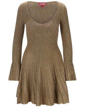 STAUD Stuad Raquel Scoop Neck Mini Dress - Natural