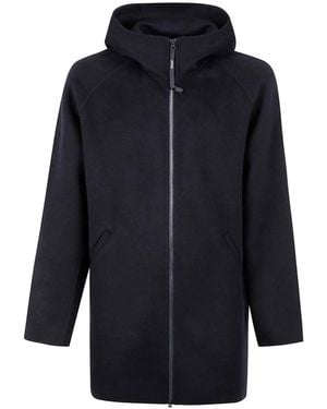 Aspesi Zip-Up Hooded Coat - Blue