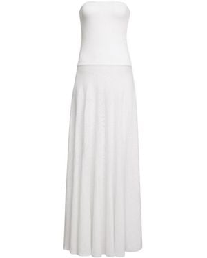 Alaïa Alaïa Fluid Bustier Maxi Dress - White