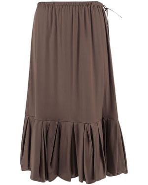 Dries Van Noten Elastic Waist Skirt - Brown
