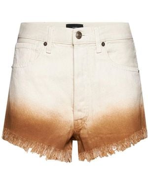 Alanui Fringed Denim Shorts - Natural
