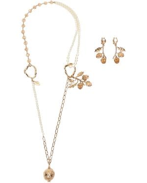 Weekend by Maxmara Bead Charm Metal Necklace - White
