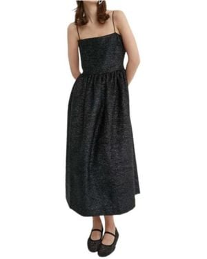 Stine Goya Square-Neck Midi Dress - Black