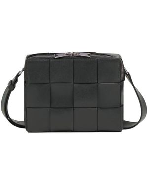 Bottega Veneta Weave Detail Small Shoulder Bag - Black